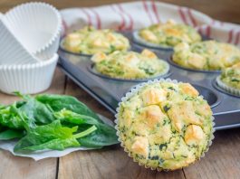 Mini muffins met spinazie en feta